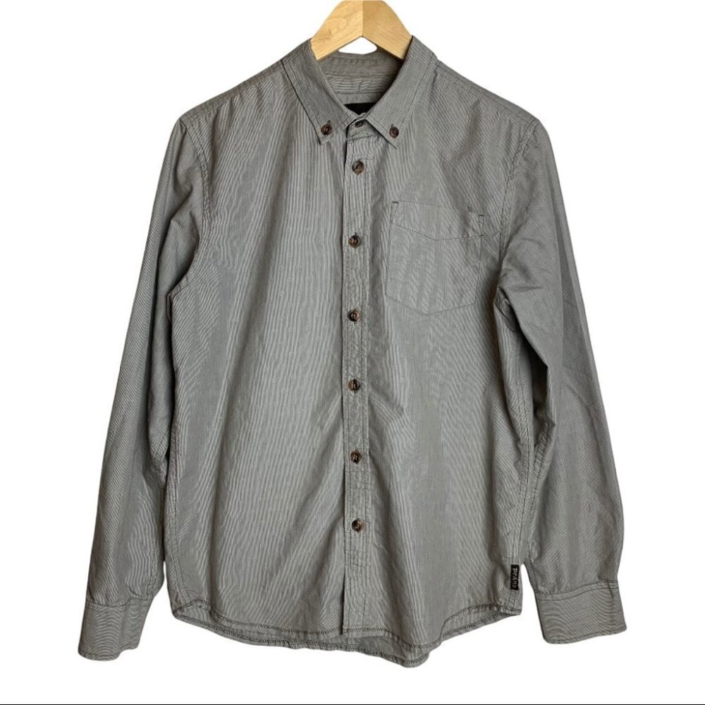 Mens prAna Button Down Shirt Size Small Reinhold Organic Cotton  Blend